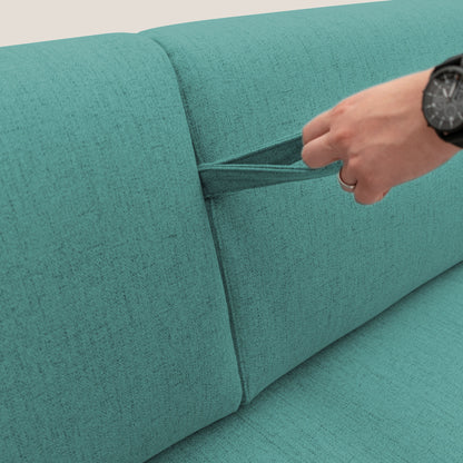 Duna Divano letto matrimoniale con materasso 20 cm in tessuto impermeabile T03 verde acqua