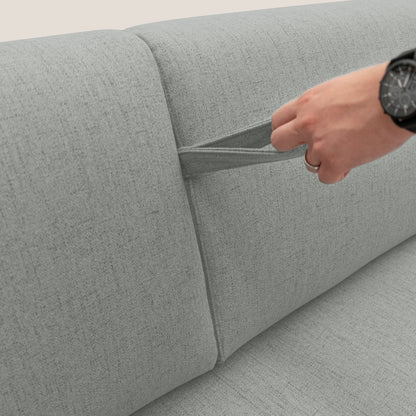 Duna Divano letto matrimoniale con materasso 20 cm in tessuto impermeabile T03 grigio chiaro