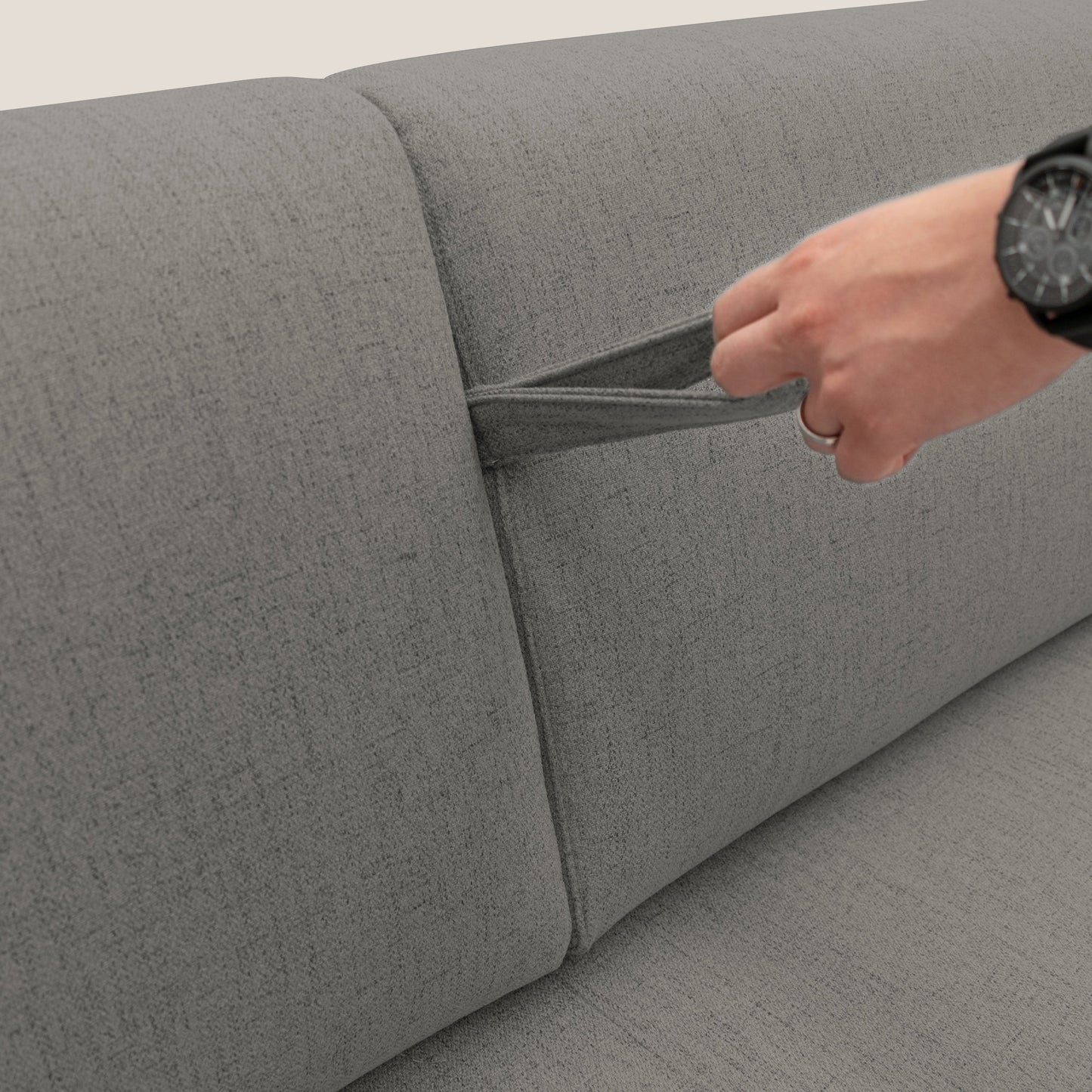 Duna Divano letto matrimoniale con materasso 20 cm in tessuto impermeabile T03 talpa