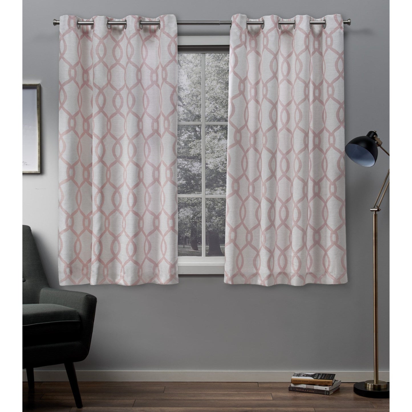 ATI Home Kochi Light Filtering Linen Blend Grommet Top Curtain Panel Pair