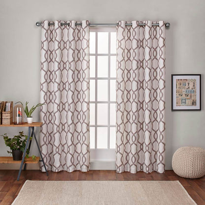 ATI Home Kochi Light Filtering Linen Blend Grommet Top Curtain Panel Pair