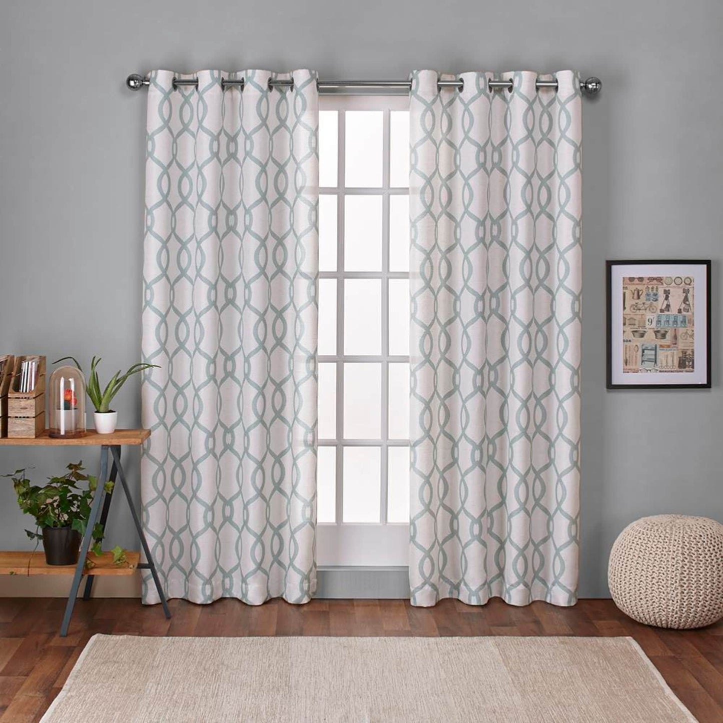 ATI Home Kochi Light Filtering Linen Blend Grommet Top Curtain Panel Pair
