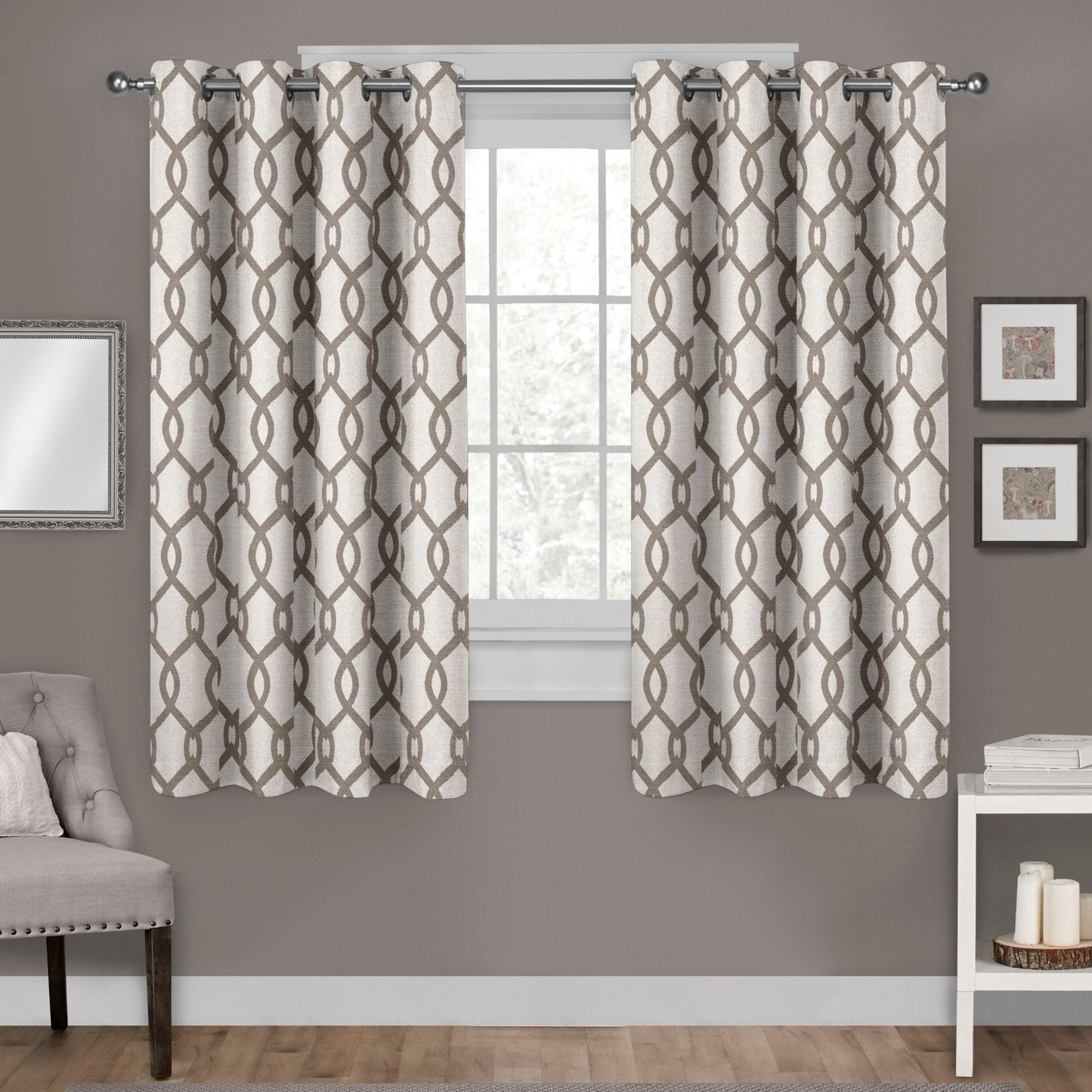 ATI Home Kochi Light Filtering Linen Blend Grommet Top Curtain Panel Pair