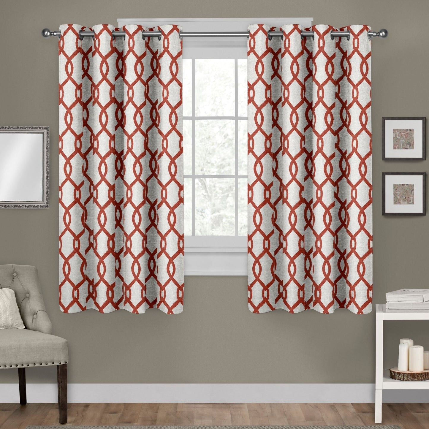 ATI Home Kochi Light Filtering Linen Blend Grommet Top Curtain Panel Pair
