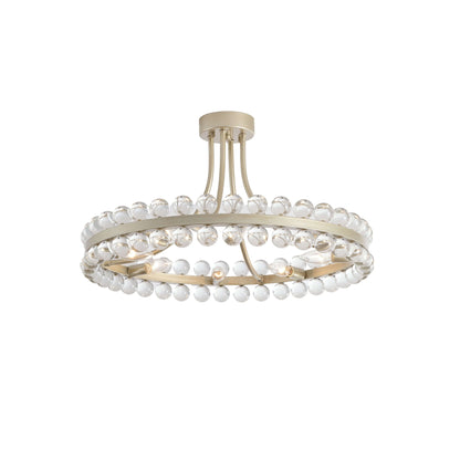 Elvira 8-Light Wagon Wheel Crystal Semi-Flush Mount