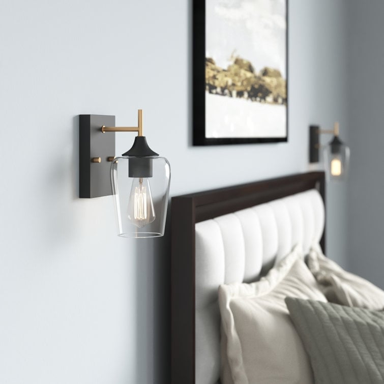 2-set Modern Farmhouse Sconce Glass Wall Lights with UL Certified