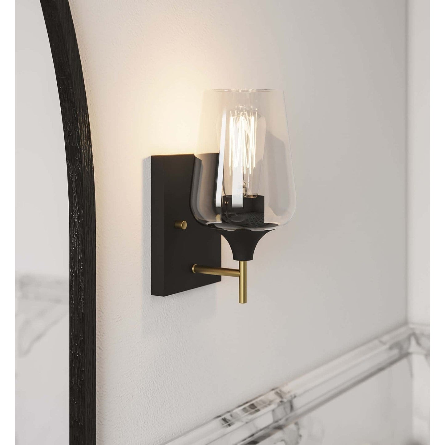 2-set Modern Farmhouse Sconce Glass Wall Lights with UL Certified