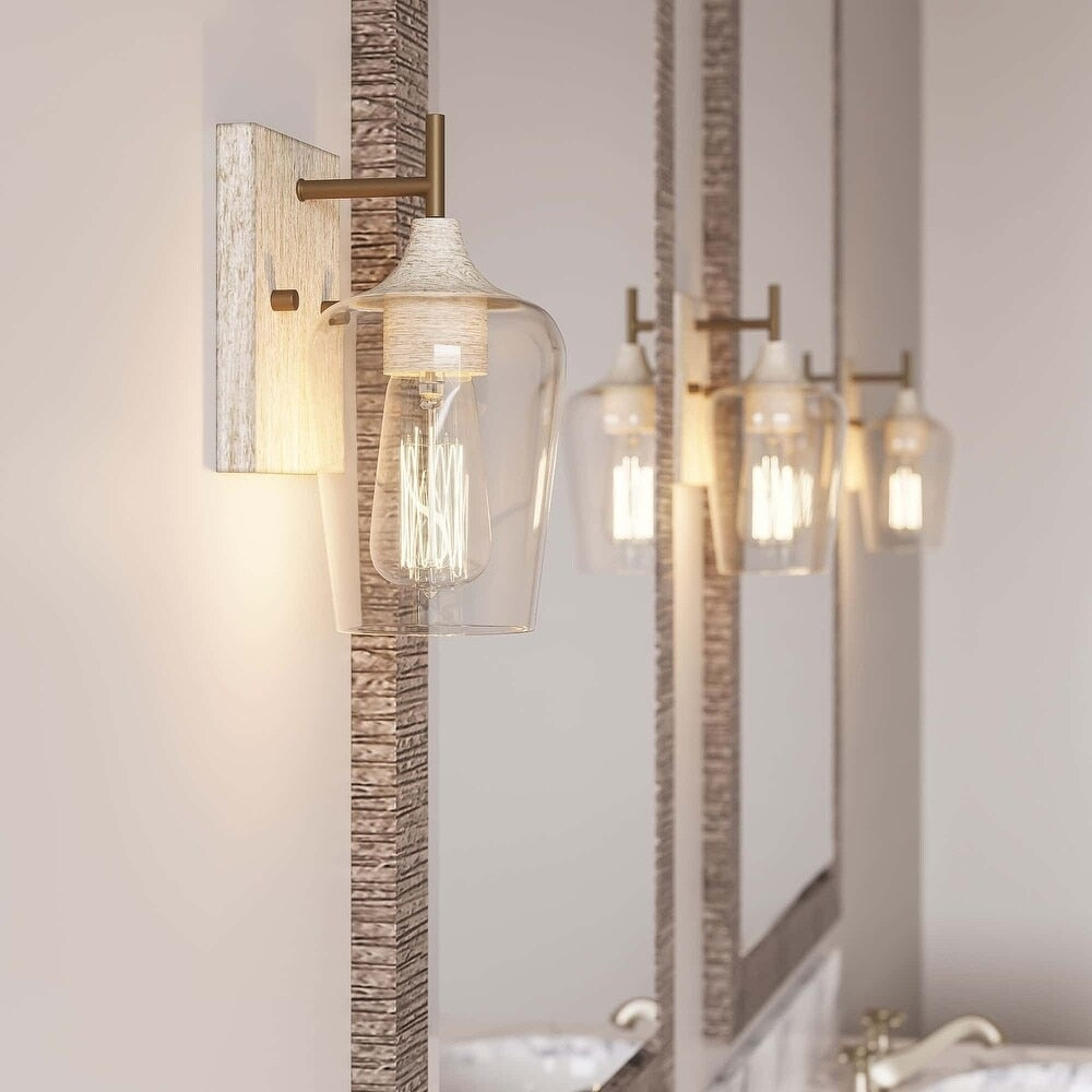 2-set Modern Farmhouse Sconce Glass Wall Lights with UL Certified