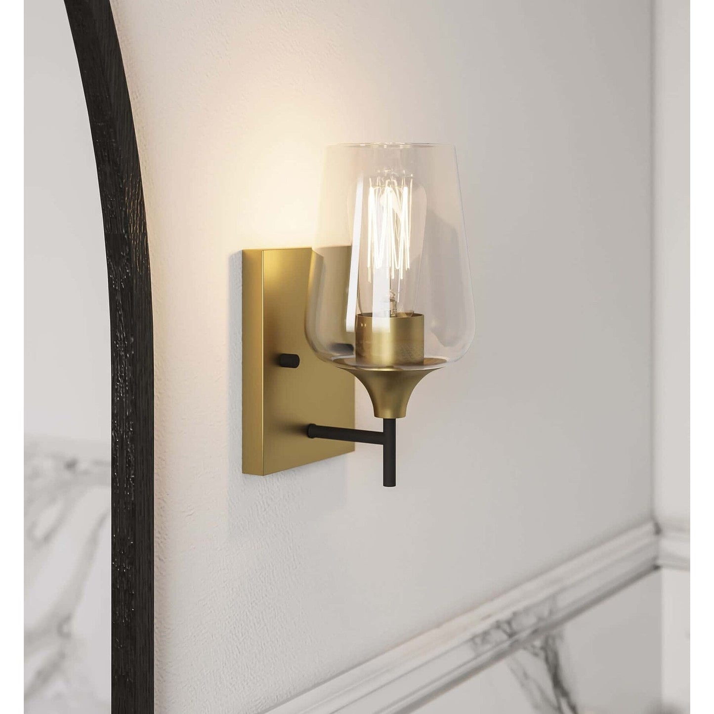 2-set Modern Farmhouse Sconce Glass Wall Lights with UL Certified