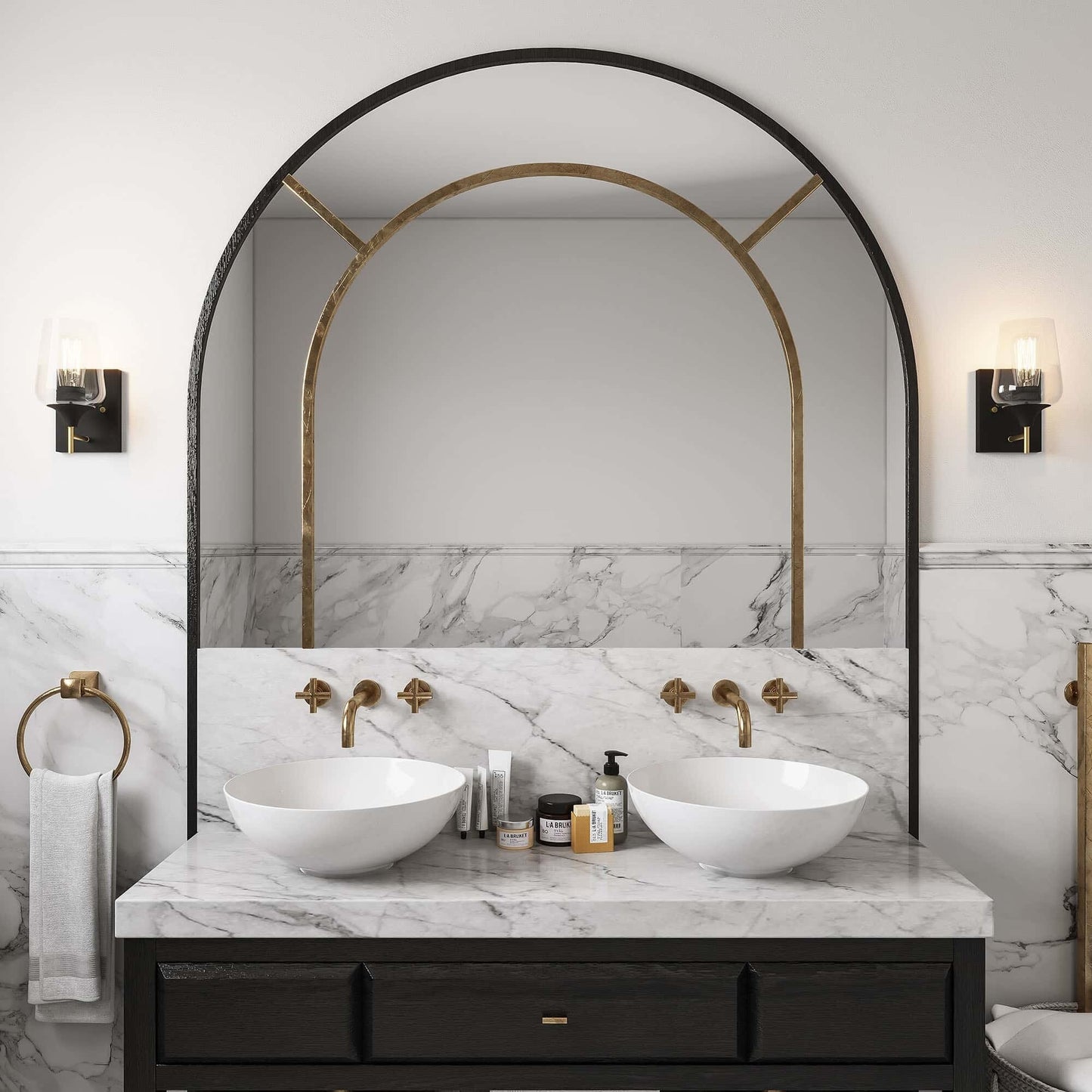 2-set Modern Farmhouse Sconce Glass Wall Lights with UL Certified