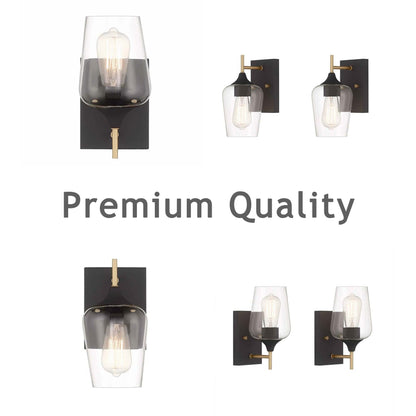 2-set Modern Farmhouse Sconce Glass Wall Lights with UL Certified