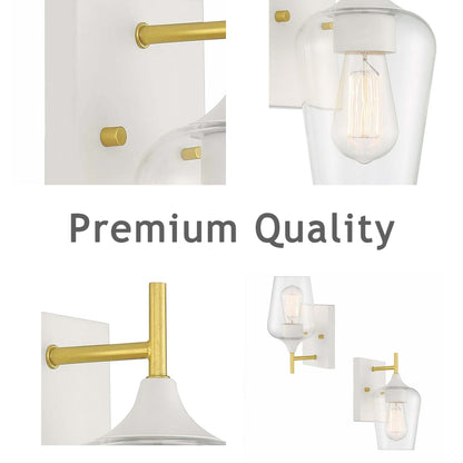 2-set Modern Farmhouse Sconce Glass Wall Lights with UL Certified