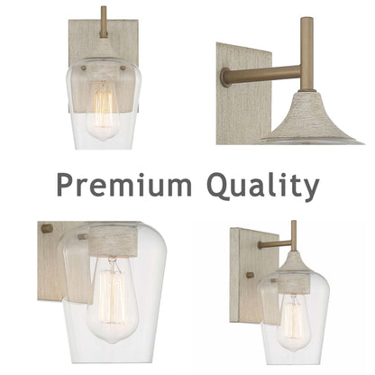 2-set Modern Farmhouse Sconce Glass Wall Lights with UL Certified