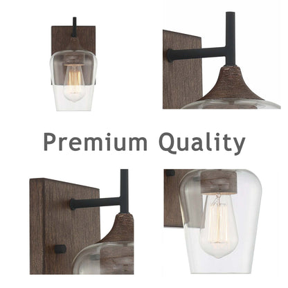 2-set Modern Farmhouse Sconce Glass Wall Lights with UL Certified