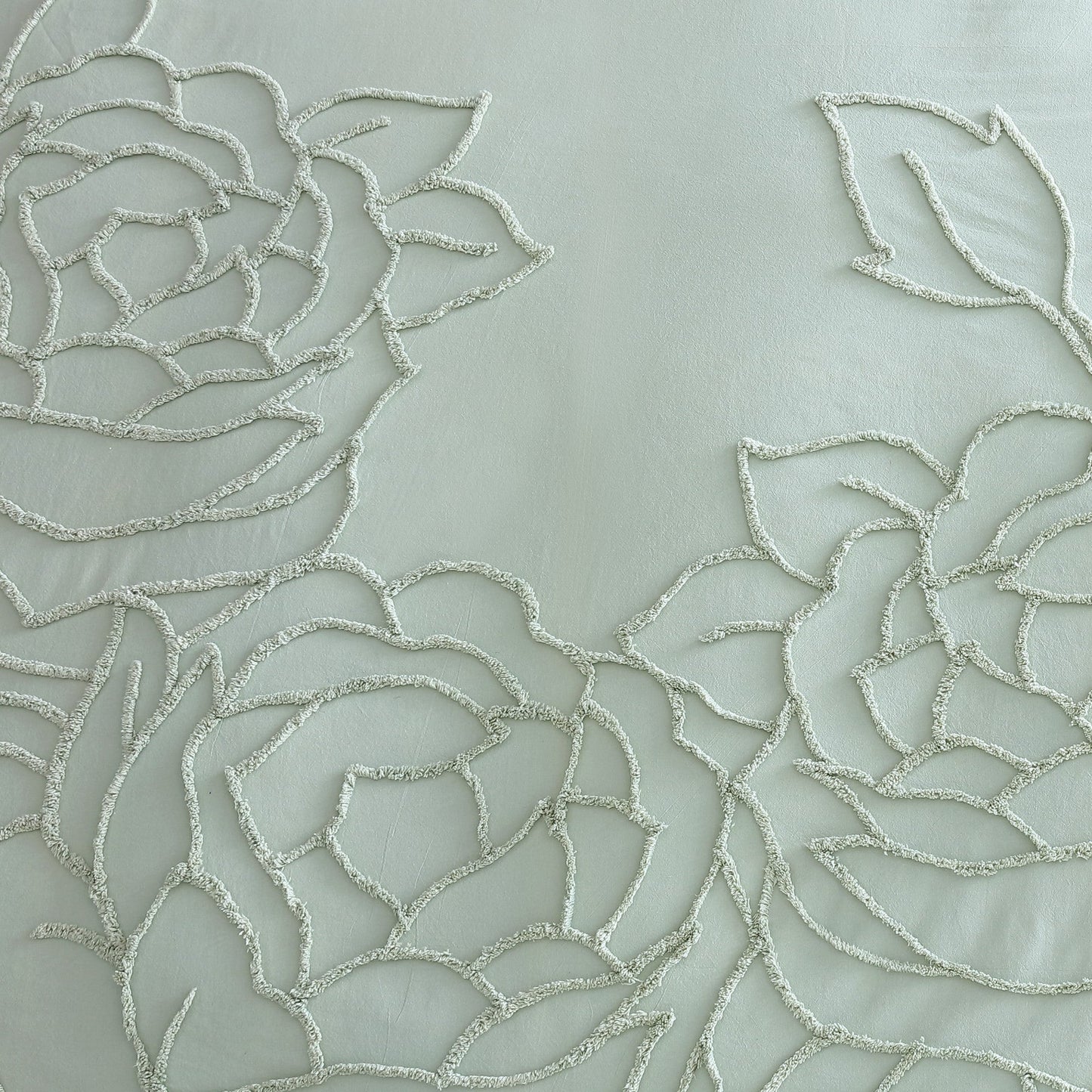 Adalee Rose Chenille Tufted Floral Shower Curtain