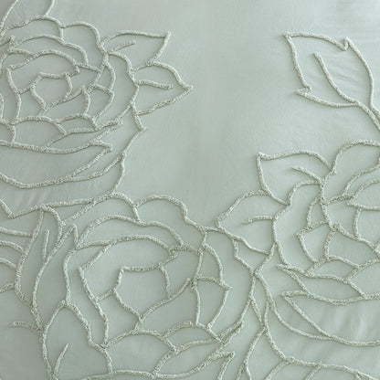 Adalee Rose Chenille Tufted Floral Shower Curtain