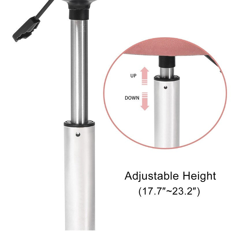 Adeco Adjustable Velvet Round Ottoman Swivel Vanity Stool Makeup Chair