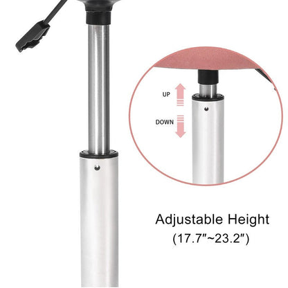 Adeco Adjustable Velvet Round Ottoman Swivel Vanity Stool Makeup Chair