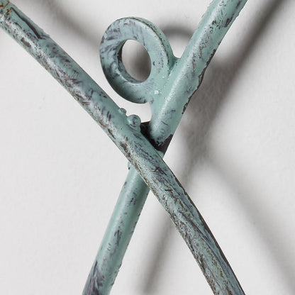 Adeco Decorative Distressed Blue Iron School of Fish Wall Decor