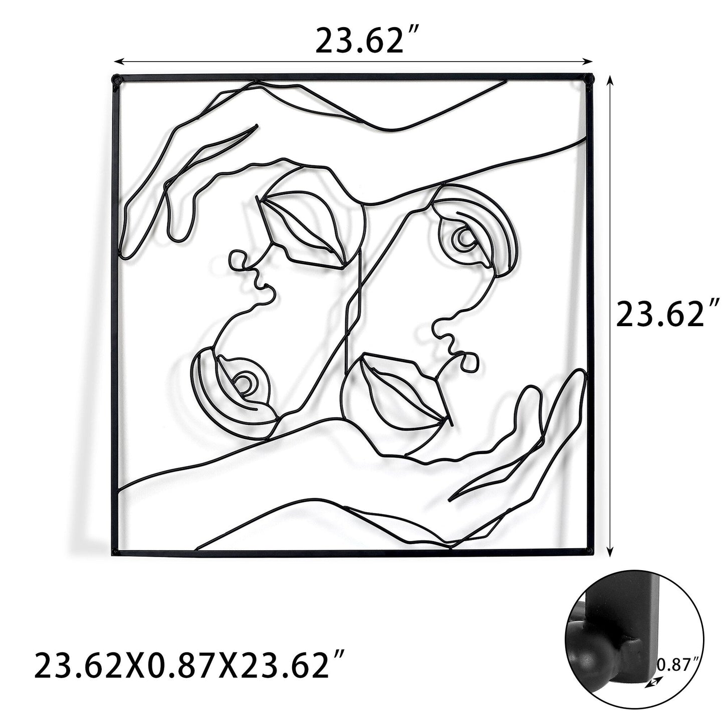 Adeco Metal Square Frame Wall Decor