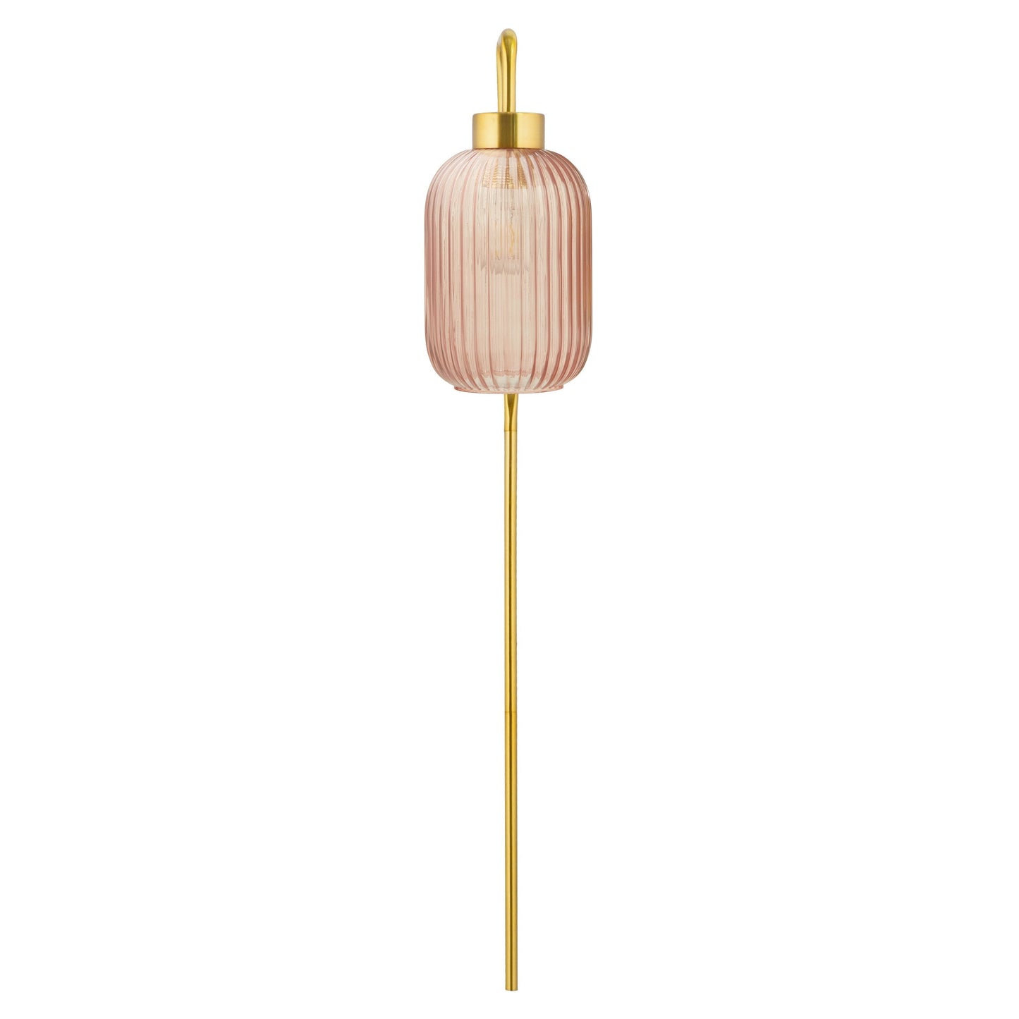 Adrienne River of Goods Pink Glass and Metal Retro Wall Sconce - 5.375 x 8.625 x 32.25