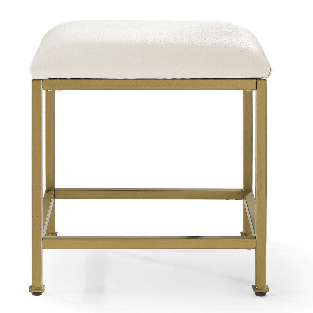 Crosley Aimee Vanity Stool - Creme/Soft Gold - Crème/Soft Gold - 18 W x 17 D x	18.75 H