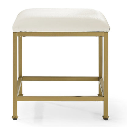 Crosley Aimee Vanity Stool - Creme/Soft Gold - Crème/Soft Gold - 18 W x 17 D x	18.75 H