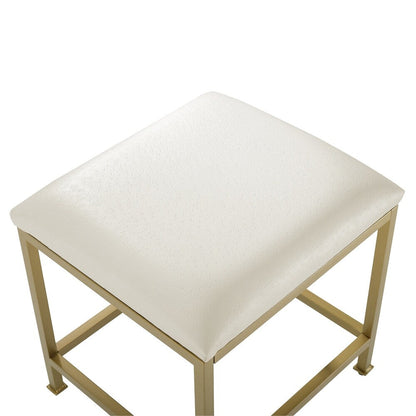 Crosley Aimee Vanity Stool - Creme/Soft Gold - Crème/Soft Gold - 18 W x 17 D x	18.75 H