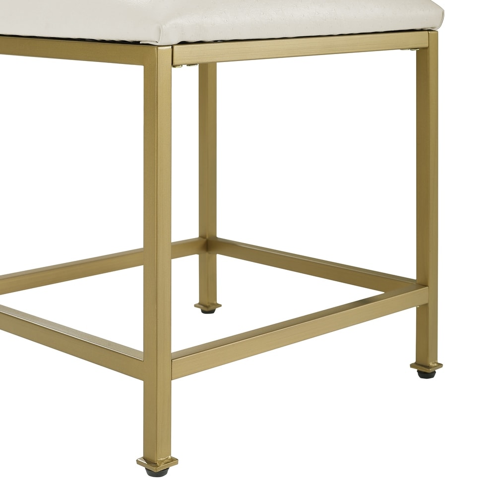 Crosley Aimee Vanity Stool - Creme/Soft Gold - Crème/Soft Gold - 18 W x 17 D x	18.75 H