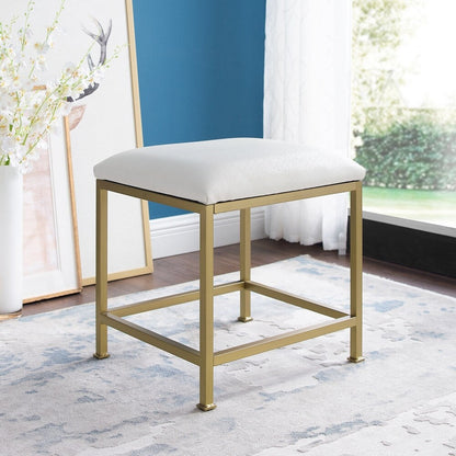 Crosley Aimee Vanity Stool - Creme/Soft Gold - Crème/Soft Gold - 18 W x 17 D x	18.75 H