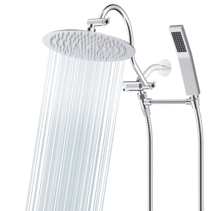 10-Inch All Metal High Pressure Rain Shower Head With Handheld Combo