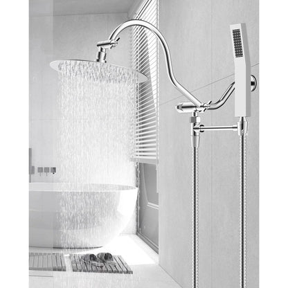 10-Inch All Metal High Pressure Rain Shower Head With Handheld Combo