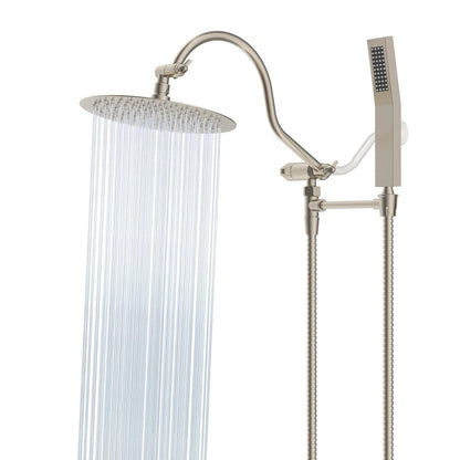 10-Inch All Metal High Pressure Rain Shower Head With Handheld Combo