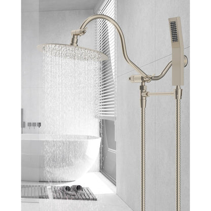 10-Inch All Metal High Pressure Rain Shower Head With Handheld Combo