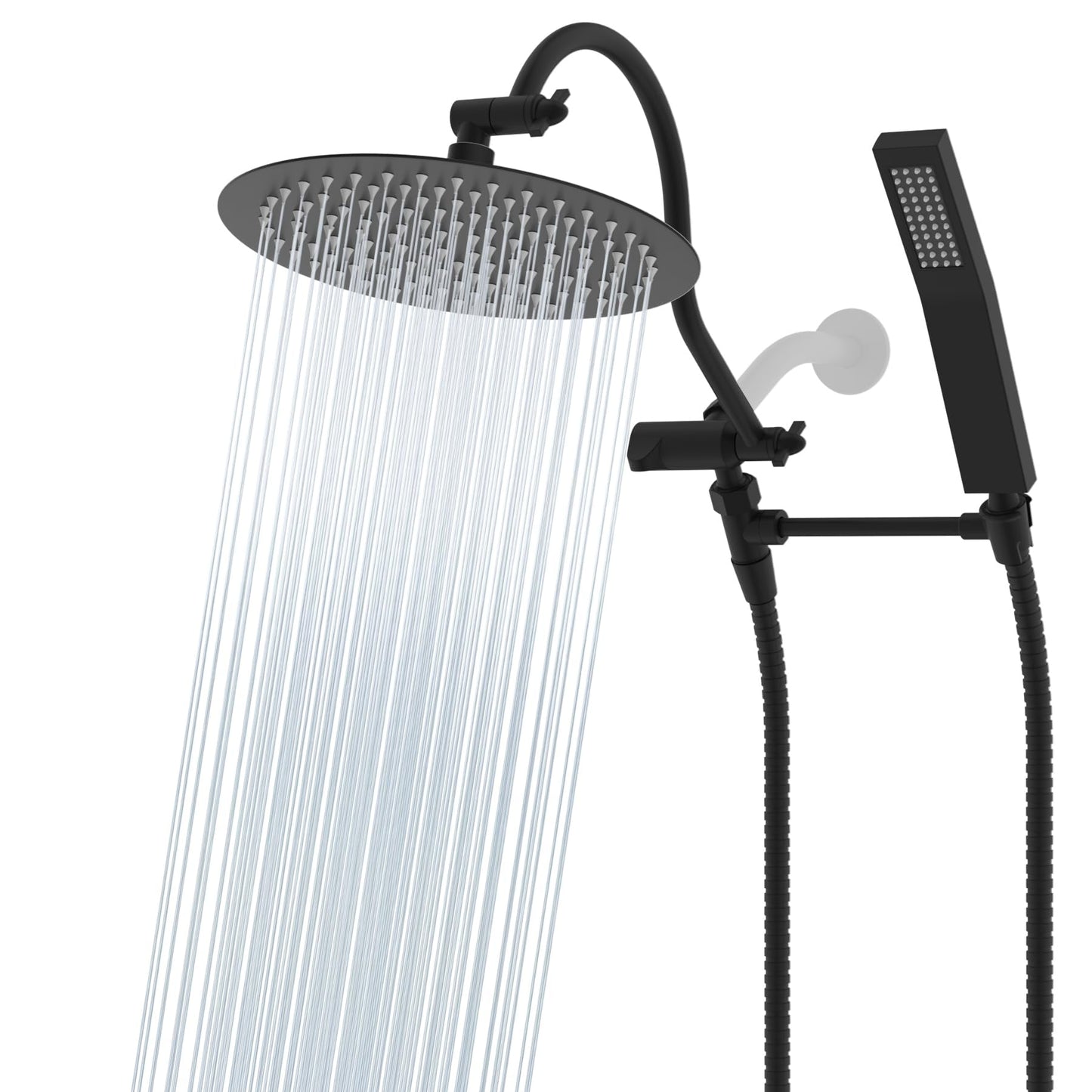 10-Inch All Metal High Pressure Rain Shower Head With Handheld Combo