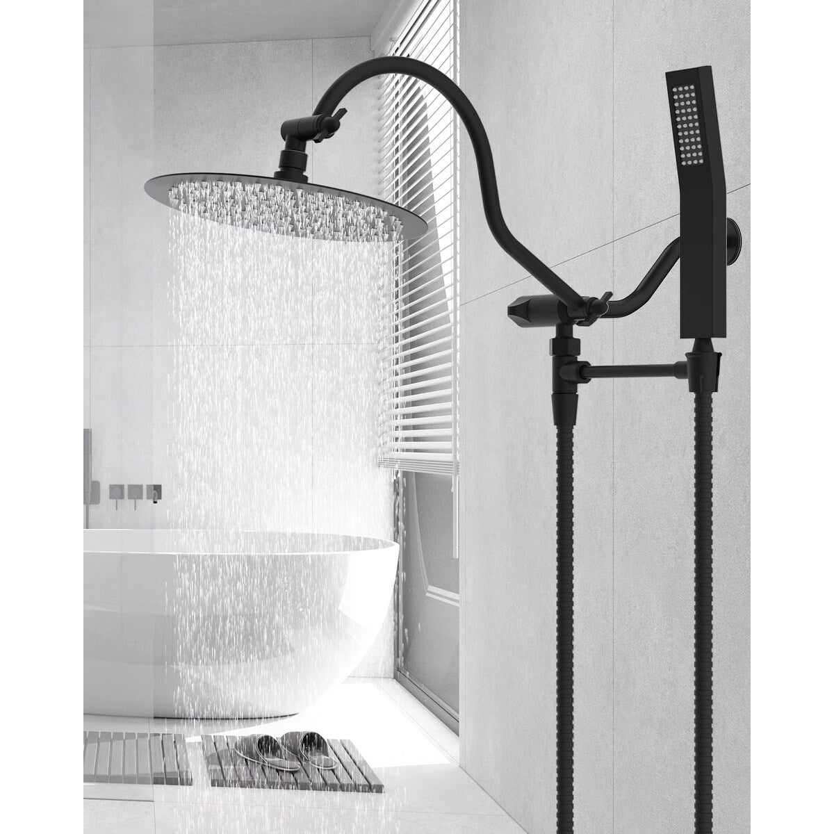 10-Inch All Metal High Pressure Rain Shower Head With Handheld Combo