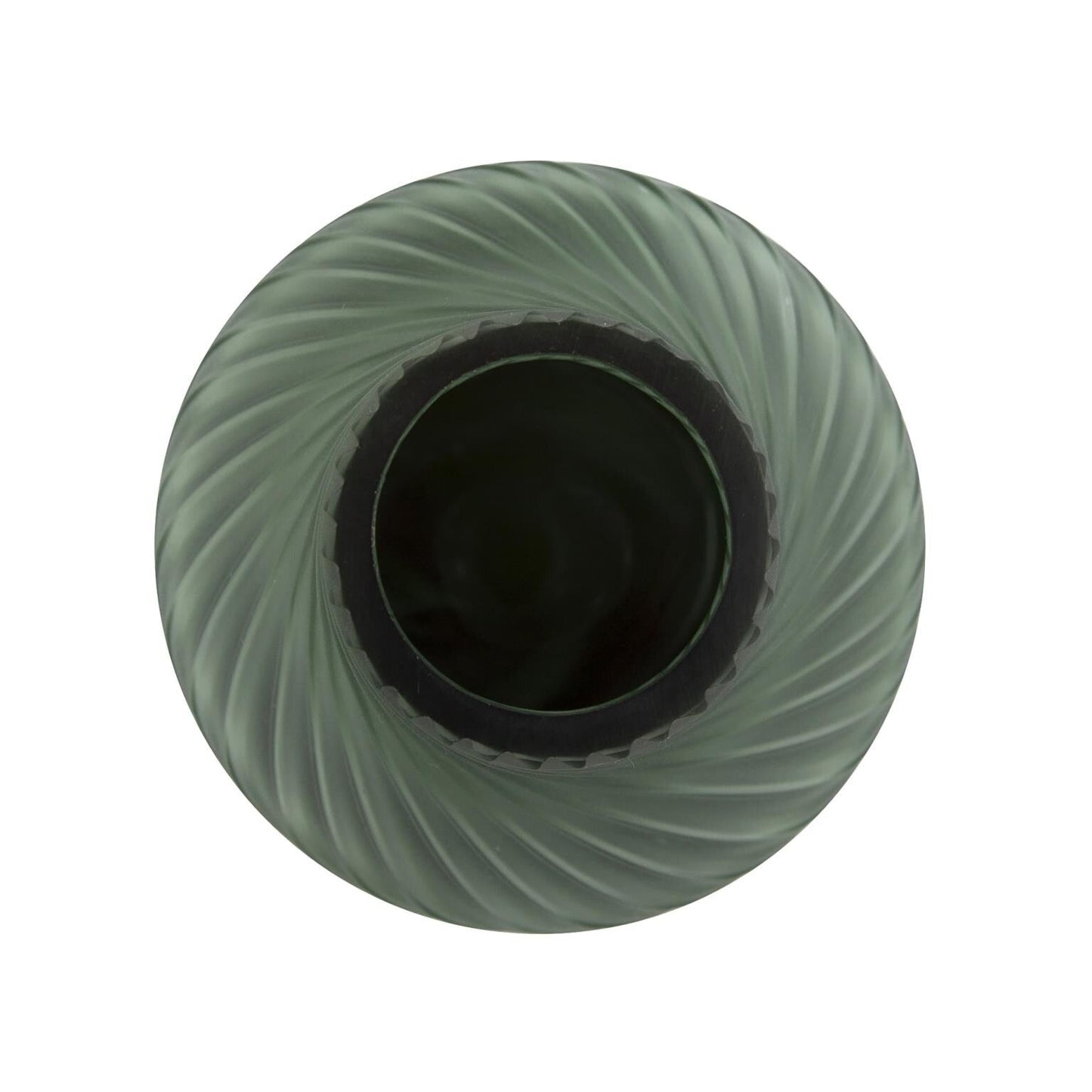 Allan Andrews Frosted Green Contemporary Decorative Glass Swirl Vase