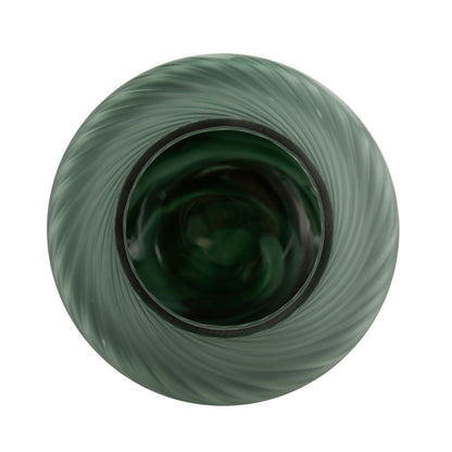 Allan Andrews Frosted Green Contemporary Decorative Glass Swirl Vase