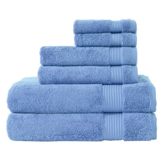 Amadeus Luxury Turkish Cotton Soft Bath Towels Set of 6PC - Serenity Blue