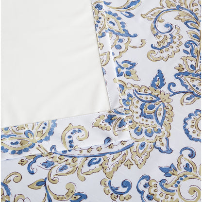 HLC.me Amalfi Paisley Faux Silk 100% Blackout Room Darkening Thermal Energy Efficient Curtain Grommet Panels, 2 Panels