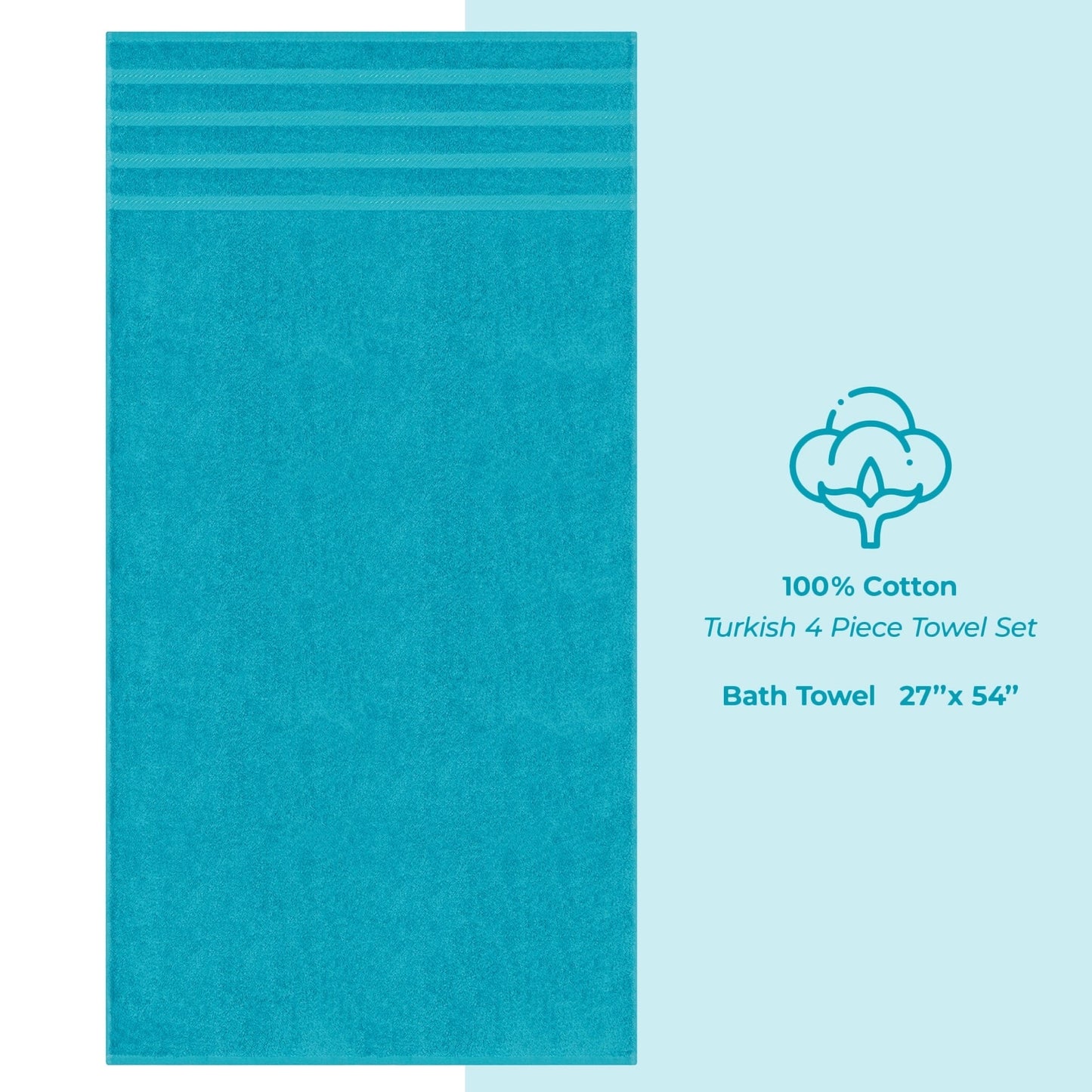 American Soft Linen 100% Cotton Turkish Bath Towels Large, 4 Pack Luxury Hotel Spa Quality Turkish Bath Towels Bathroom Sets