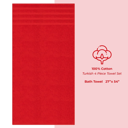 American Soft Linen 100% Cotton Turkish Bath Towels Large, 4 Pack Luxury Hotel Spa Quality Turkish Bath Towels Bathroom Sets