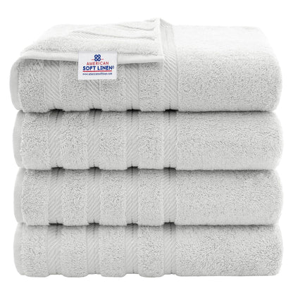 American Soft Linen 100% Cotton Turkish Bath Towels Large, 4 Pack Luxury Hotel Spa Quality Turkish Bath Towels Bathroom Sets