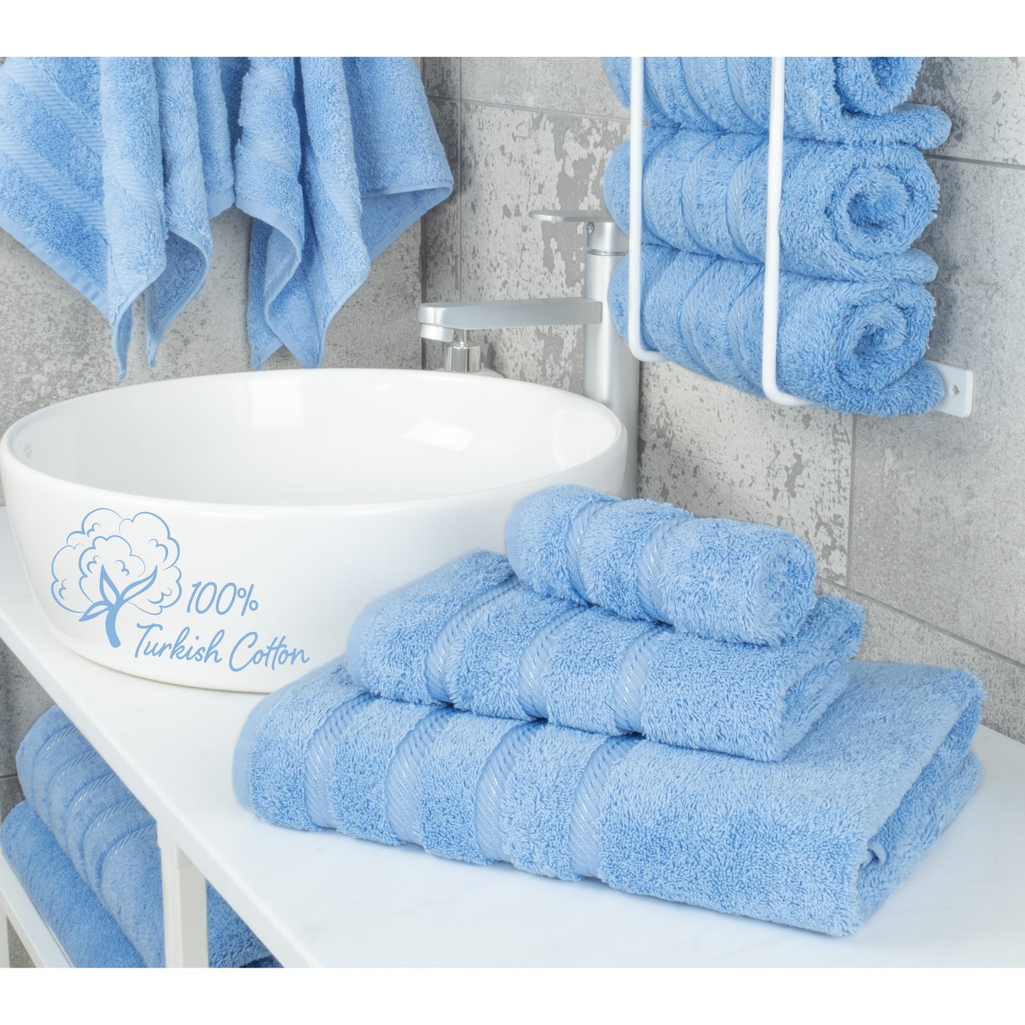 3 Piece Bathroom Towel Set 100% Cotton Luxury Turkish Bath Hand Towels Extra Large Face Towels Clearance Set