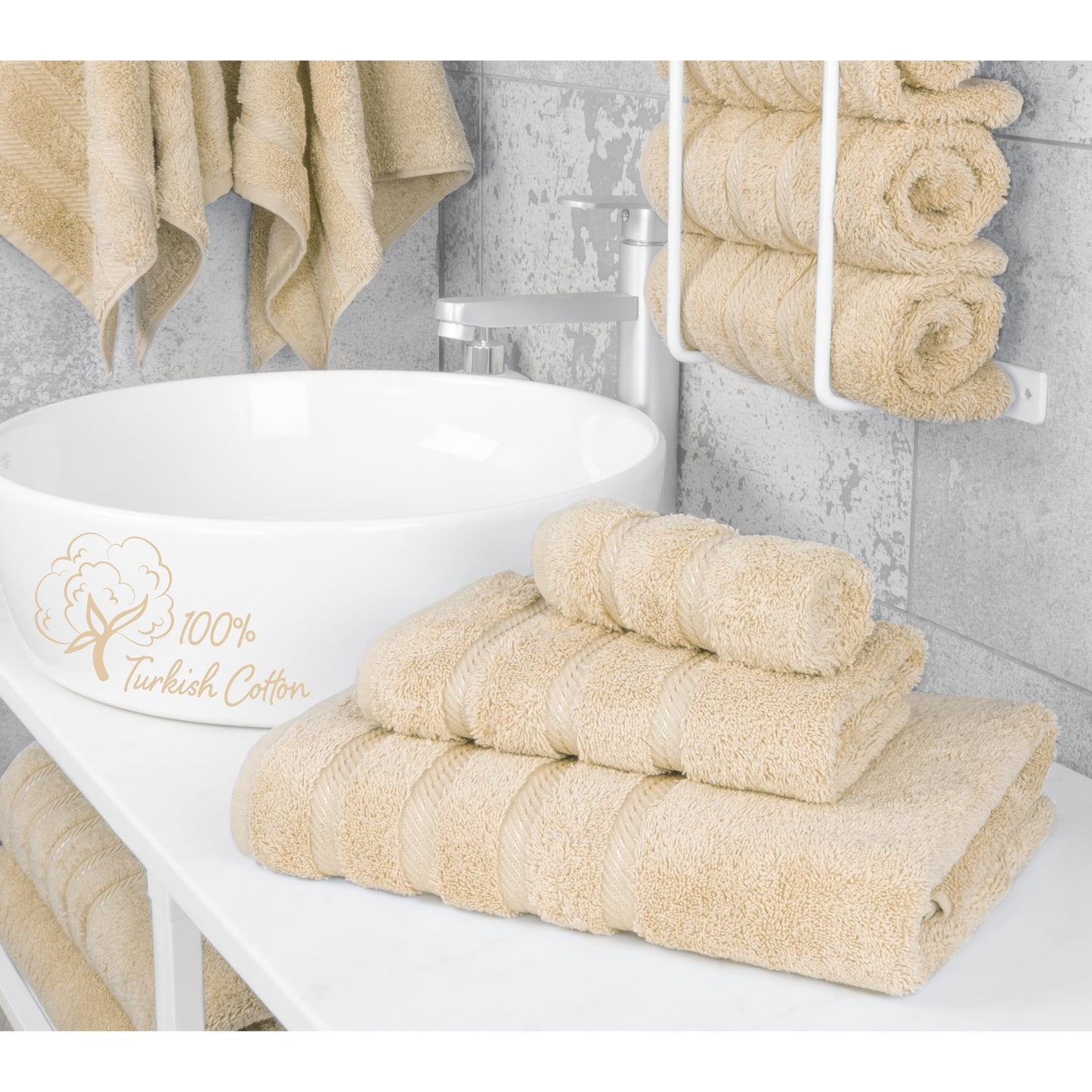 3 Piece Bathroom Towel Set 100% Cotton Luxury Turkish Bath Hand Towels Extra Large Face Towels Clearance Set