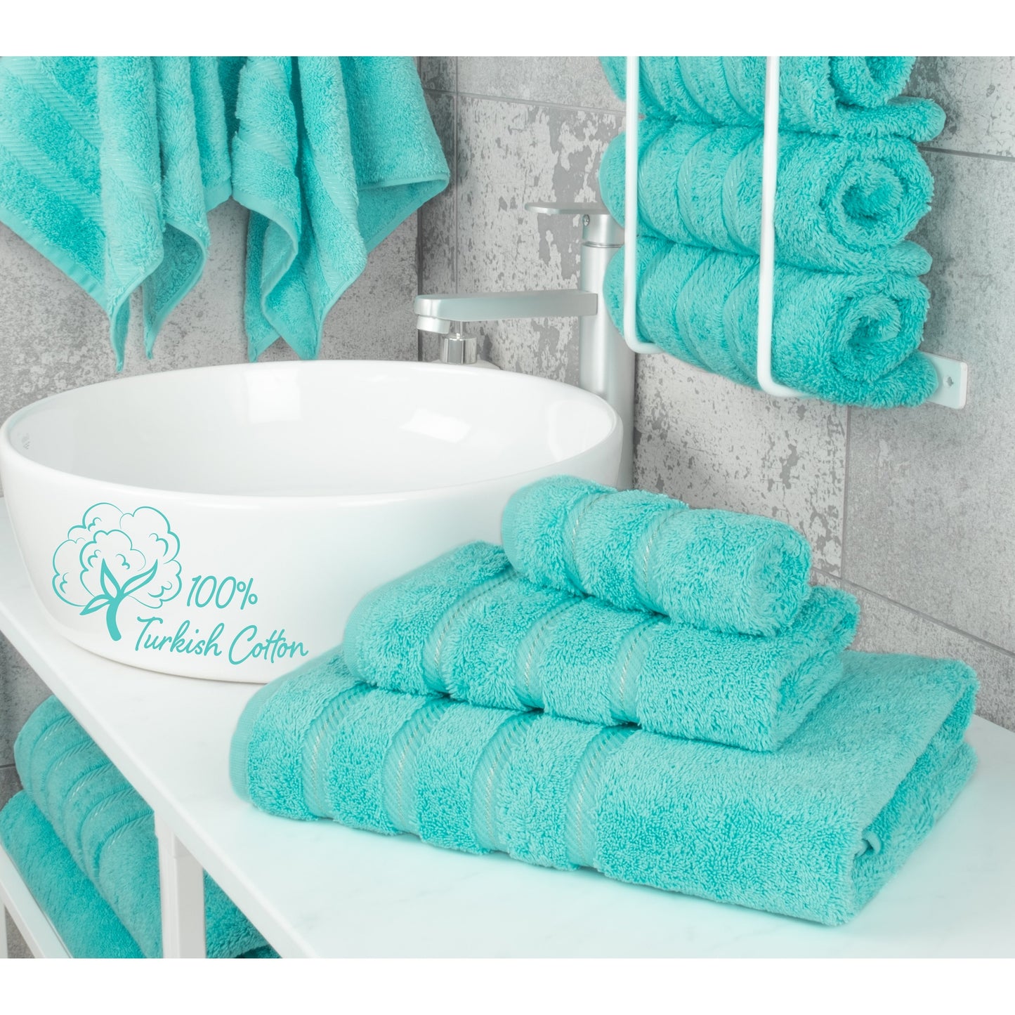 3 Piece Bathroom Towel Set 100% Cotton Luxury Turkish Bath Hand Towels Extra Large Face Towels Clearance Set