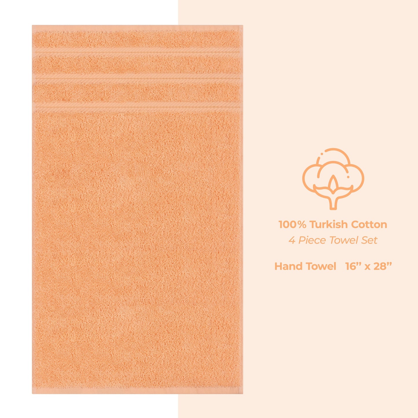 American Soft Linen 4-Piece Turkish Hand Towel Set