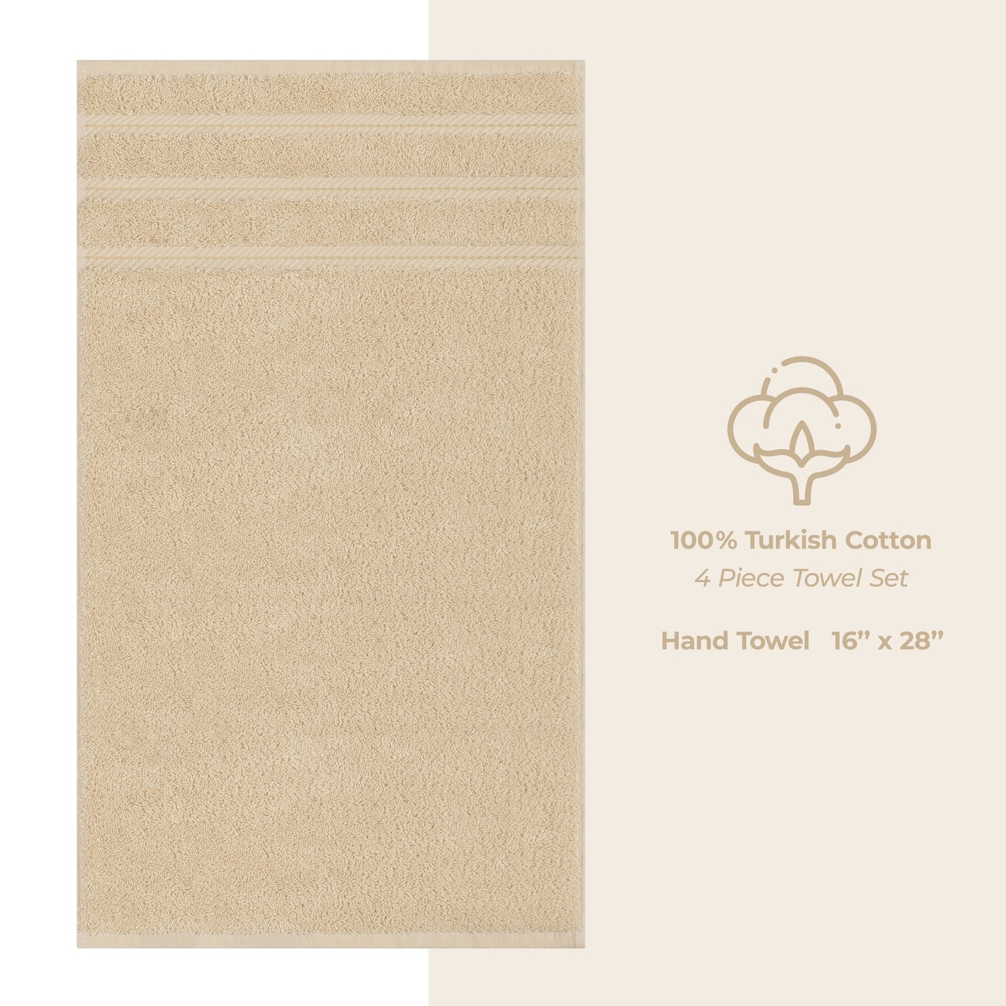American Soft Linen 4-Piece Turkish Hand Towel Set