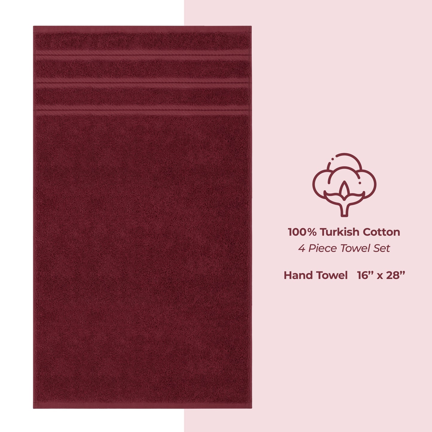 American Soft Linen 4-Piece Turkish Hand Towel Set