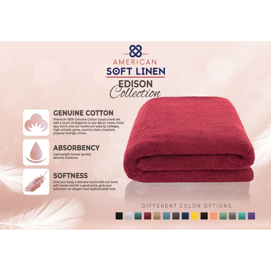 American Soft Linen 40x80 Inch Premium, Soft & Luxury 100% Ringspun Genuine Cotton Extra Large Jumbo Turkish Bath Towel